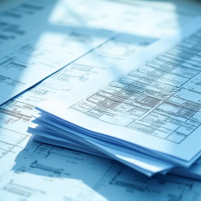 Brutalist style legal document stack