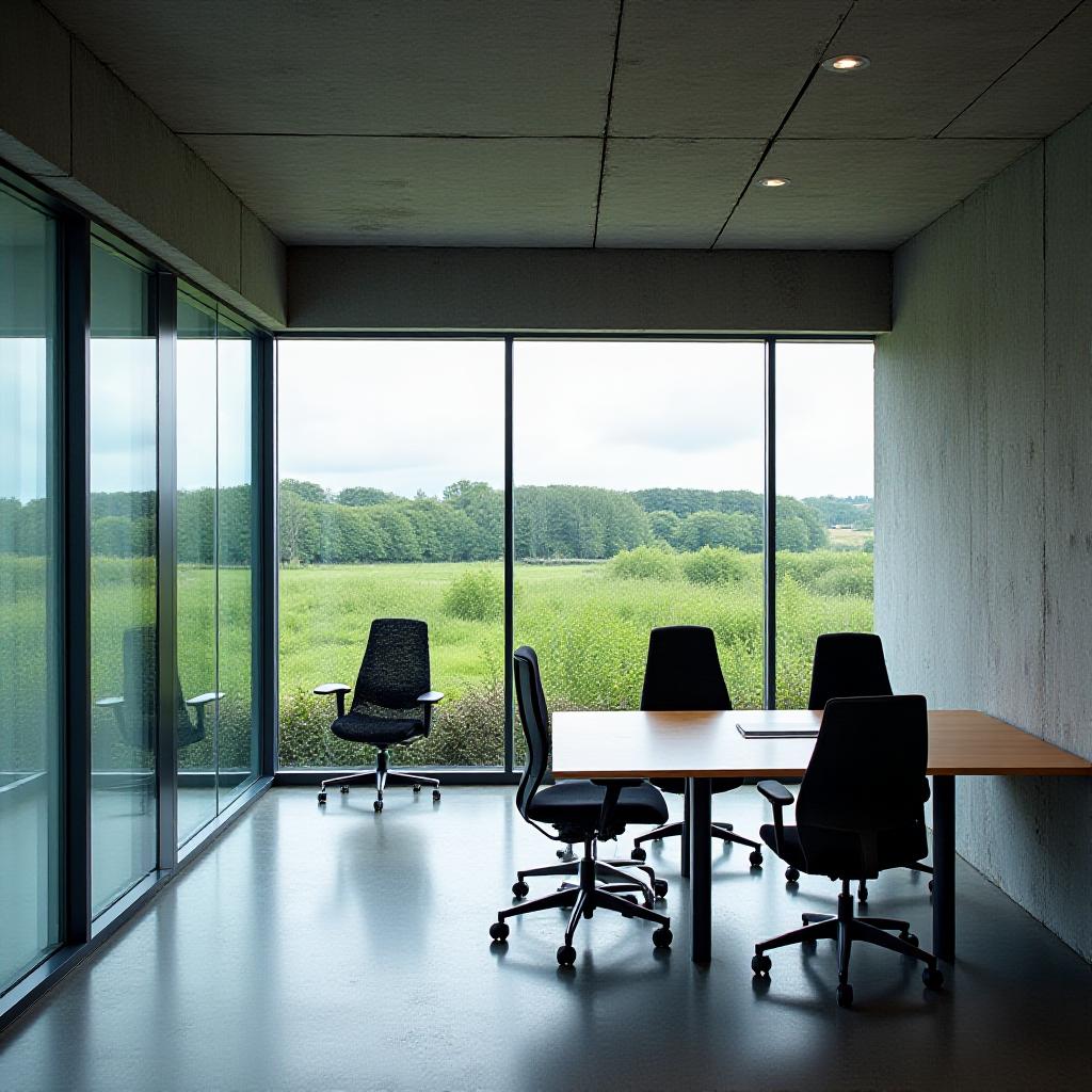 Coral Current Co. headquarters in Portadown, Northern Ireland showing a modern brutalist workspace